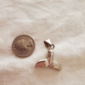Whale tail pendant - 100% silver
